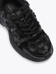 Kurt Geiger London Black Roxie Flower Trainers - Image 4 of 4