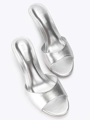 Steve Madden Silver Kendrix Heeled Leather Sandals - Image 2 of 4