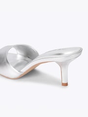 Steve Madden Silver Kendrix Heeled Leather Sandals - Image 3 of 4