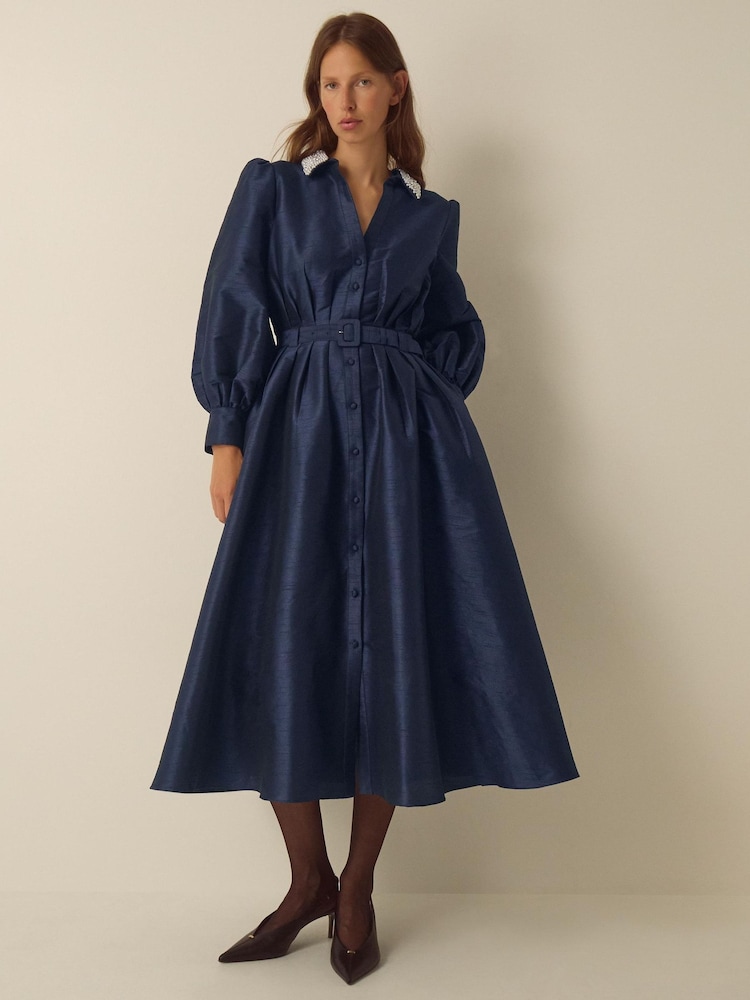 Monsoon Hallie Embellished Collar Midi Shirt Dress - Εικόνα 1 από 4 Monsoon Hallie Embellished Collar Midi Shirt Dress - Εικόνα 1 από 4