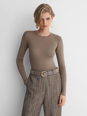Atelier Silk-Blend Jersey Long-Sleeve Bodysuit - Image 1 of 6
