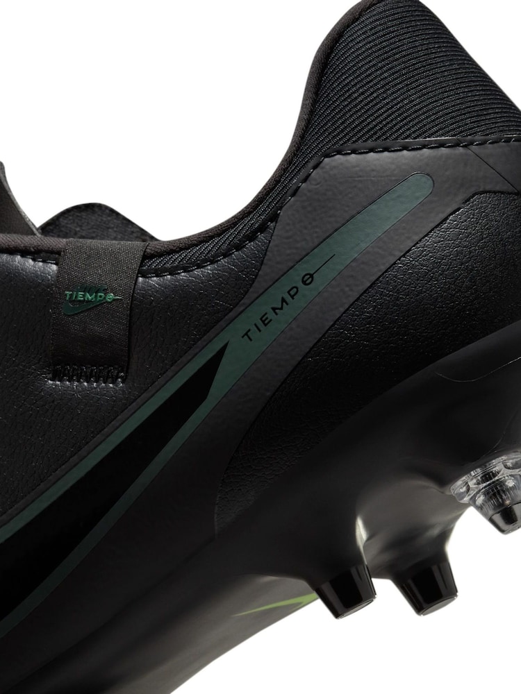 Nike Black/Green Adults Tiempo Legend 10 Academy Soft Ground Football Boots - Image 10 of 12