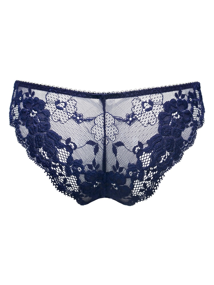 Pour Moi Navy/Lavender Brazilian Amour Briefs - Image 4 of 4