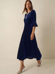 Monsoon Clara Embellished Velvet Midi Dress - 8এর মধ্যে 1 ছবি