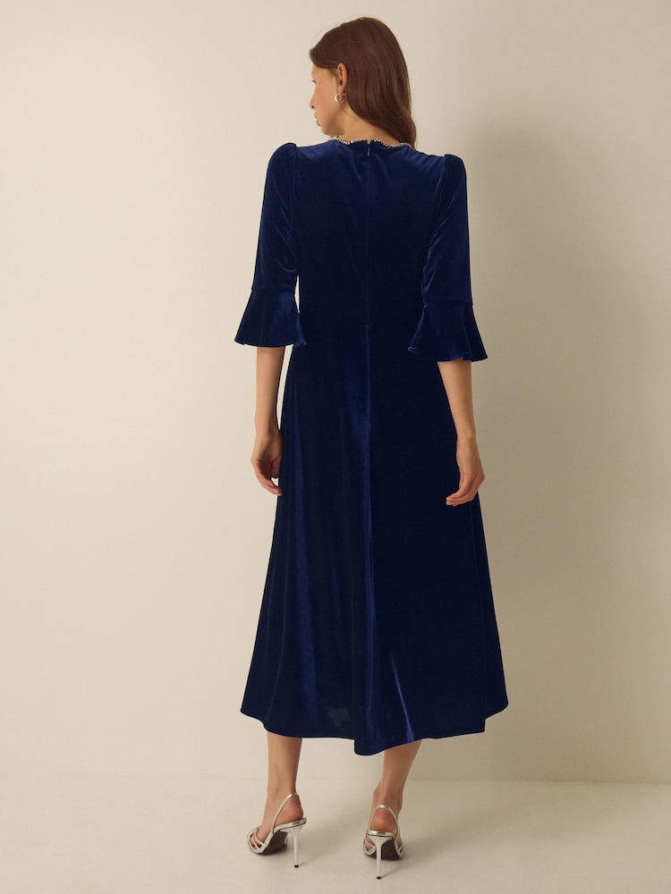 Monsoon Clara Embellished Velvet Midi Dress - 8এর মধ্যে 2 ছবি