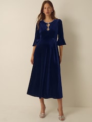 Monsoon Clara Embellished Velvet Midi Dress - 8এর মধ্যে 3 ছবি