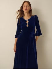 Monsoon Clara Embellished Velvet Midi Dress - 8এর মধ্যে 4 ছবি