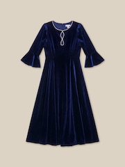 Monsoon Clara Embellished Velvet Midi Dress - 8এর মধ্যে 8 ছবি