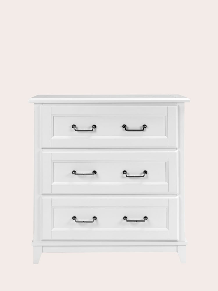 Laura Ashley White Devon 3 Drawer Chest - Image 2 of 4