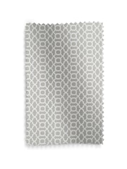 Light Silver Grey Next Woven Geometric Eyelet Lined Curtains - Image 5 of 5