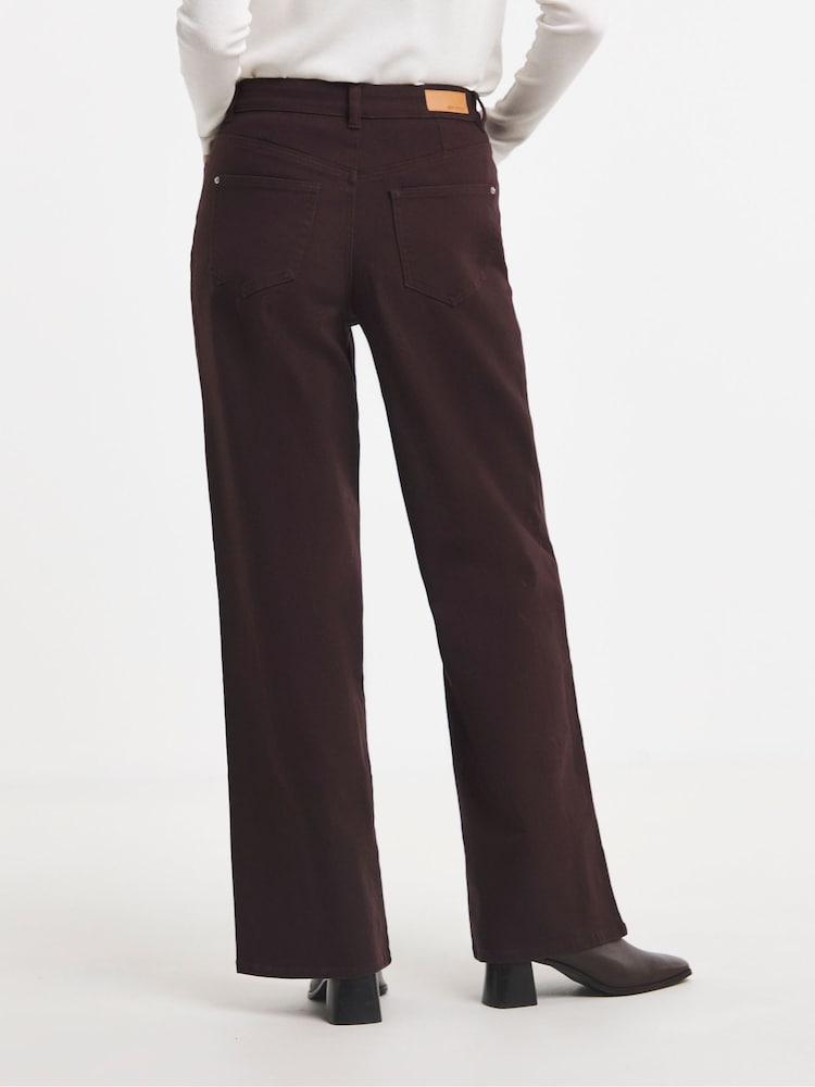 JD Williams Chocolate Brown Authentic Wide Leg Jeans - Image 2 of 4 JD Williams Chocolate Brown Authentic Wide Leg Jeans - Image 2 of 4