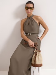 Phase Eight Green Krystel Halter Dress - Image 6 of 7