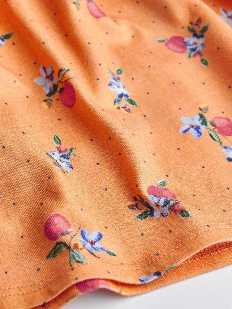 Blue & Orange Floral Baby Jersey Frill Dress 2 Pack (0mths-2yrs) - Image 7 of 7