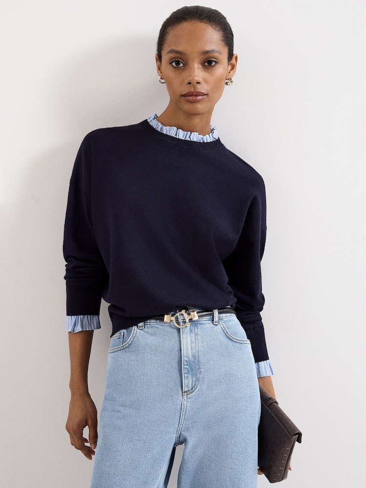 Phase Eight Blue Jenna Navy Jumper - Image 1 of 7 Phase Eight Blue Jenna Navy Jumper - Image 1 of 7