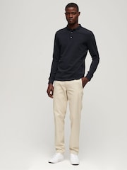 Superdry Blue Long Sleeve Cotton Pique Polo Shirt - Image 2 of 6