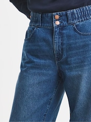JD Williams Blue Elasticated Waist Wide Leg Jeans - Image 4 of 4