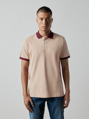 Stone Overarm Stripe Pique Polo Shirt - Image 1 of 7