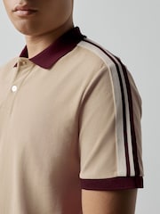 Stone Overarm Stripe Pique Polo Shirt - Image 4 of 7
