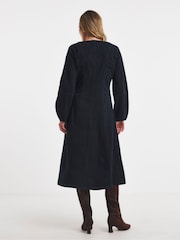 JD Williams Blue Button Through Denim Dress - Image 2 of 4
