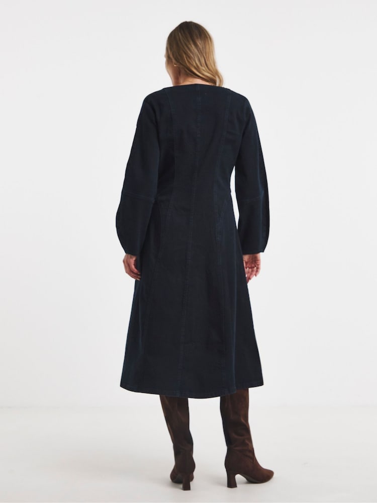 JD Williams Blue Button Through Denim Dress - Image 2 of 4 JD Williams Blue Button Through Denim Dress - Image 2 of 4