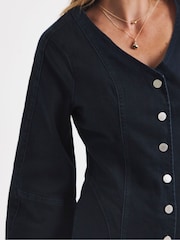 JD Williams Blue Button Through Denim Dress - Image 4 of 4