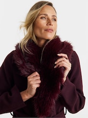JD Williams Purple Faux Fur Collar Coat - Image 3 of 4