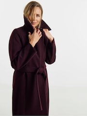 JD Williams Purple Faux Fur Collar Coat - Image 4 of 4