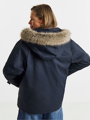 JD Williams Quilt Lined Faux Fur Collared Parka - صورة 3 من 4