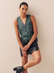 Green Sequin Waistcoat - Image 3 of 6