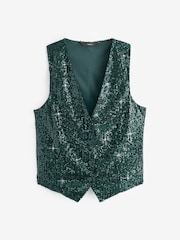 Green Sequin Waistcoat - Image 5 of 6
