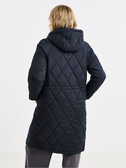 JD Williams Blue Hood Quilted Coat - Image 3 of 4