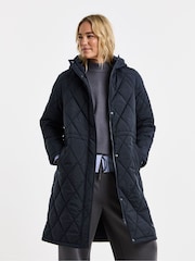 JD Williams Blue Hood Quilted Coat - Image 4 of 4