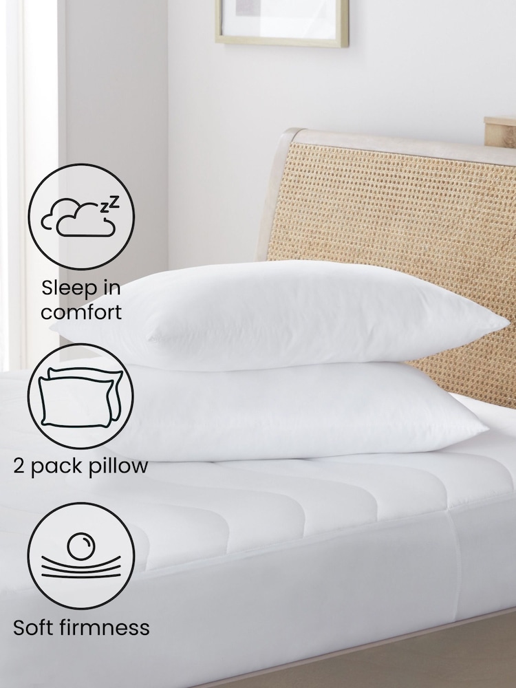 Soft 2 Pack Sleep In Comfort Pillows - Image 2 of 2