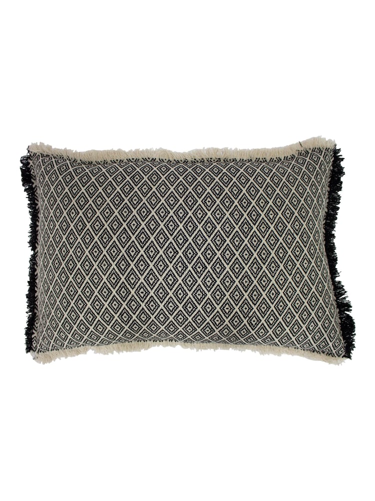 Riva Paoletti Monochrome Tangier Woven Rectangular Polyester Filled Cushion - Image 1 of 3