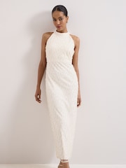 Phase Eight Cream Marie Beaded Dress - Image 3 of 7