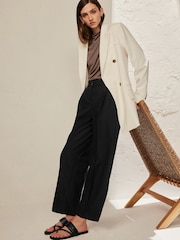 Black Premium Tailored Barrel Leg Trousers - Image 1 of 6