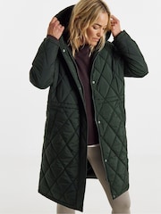 JD Williams Green Hood Quilted Coat - Image 1 of 4