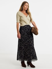 JD Williams Black Chiffon Pleated Midaxi Skirt - Image 2 of 4