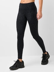 Sweaty Betty Black Leopard Print Full Length Power Workout Leggings - Image 1 of 6