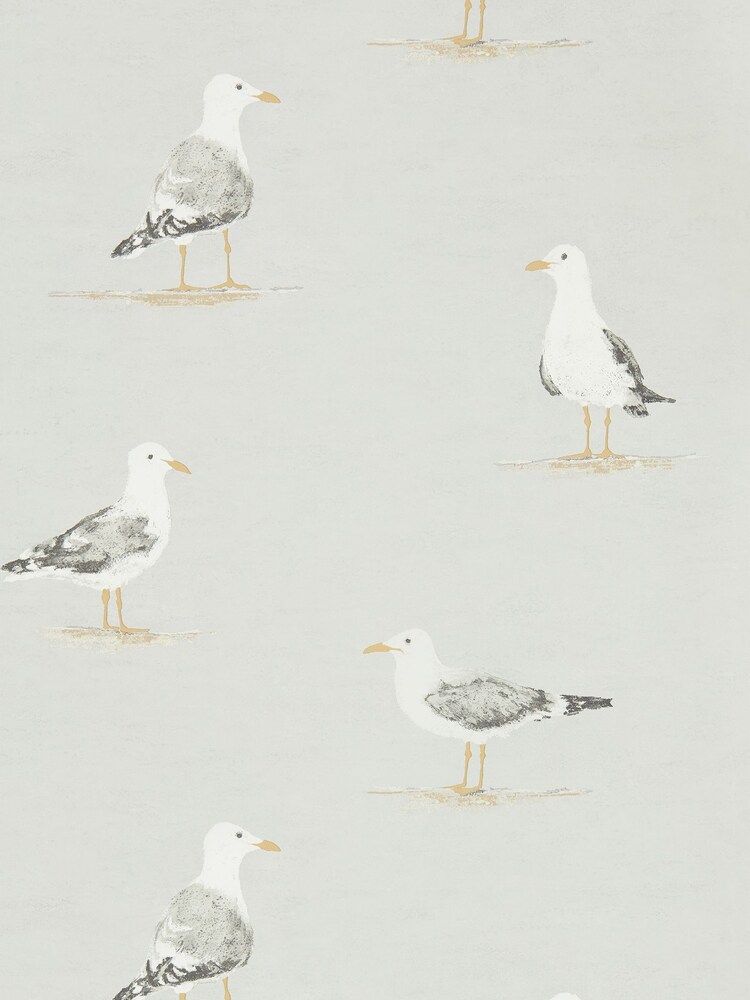 Sanderson Home Grey Shore Birds 10.05M Wallpaper - Image 1 of 1