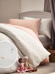 2 Pack Neutral Pink Ditsy Floral Duvet Cover and Pillowcase Set - Image 1 of 5