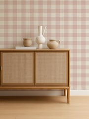 Scion Blush Pomona Central Check 10M Wallpaper - Image 1 of 4