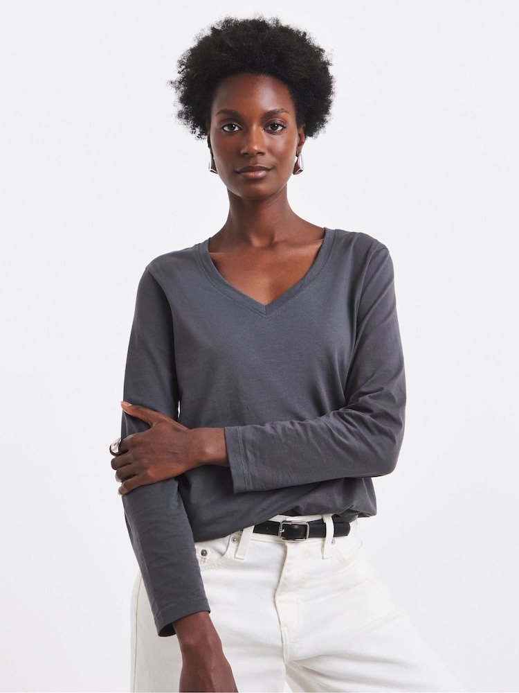 JD Williams Black The V-Neck Long Sleeve Tops 3 Pack - Image 2 of 5 JD Williams Black The V-Neck Long Sleeve Tops 3 Pack - Image 2 of 5