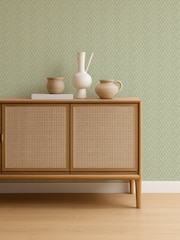 Scion Kelly Green Pomona Triangle Trellis 10M Wallpaper - Image 1 of 4