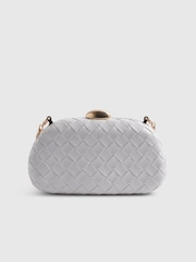 River Island White Molly Smith Woven Shell Clutch Bag - Image 2 of 5