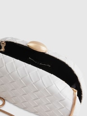 River Island White Molly Smith Woven Shell Clutch Bag - Image 4 of 5