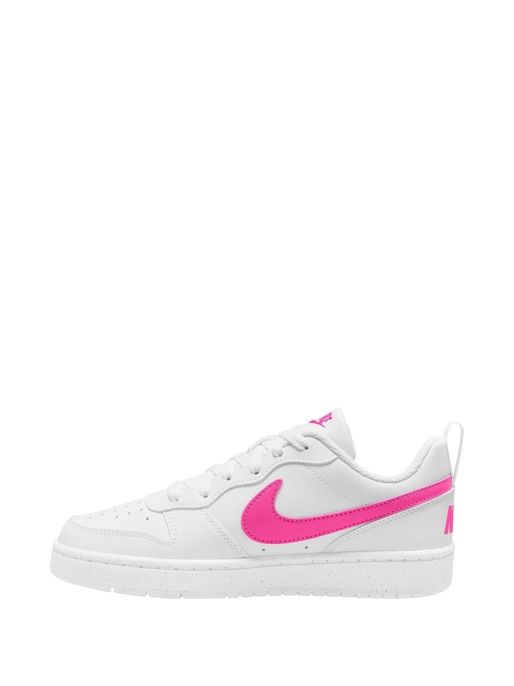 Nike Pink/White Youth Court Borough Low Recraft Trainers - Image 2 of 4
