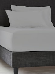 Grey Easy Care Polycotton Fitted Sheet - Image 4 of 4