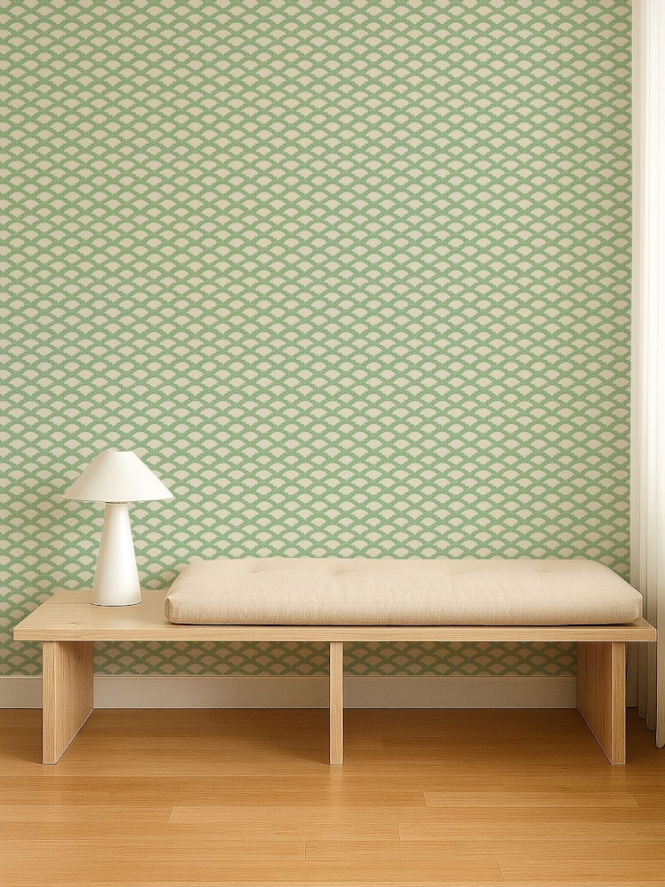 Scion Jade Pomona Scallop Frill 10M Wallpaper - Image 2 of 4 Scion Jade Pomona Scallop Frill 10M Wallpaper - Image 2 of 4