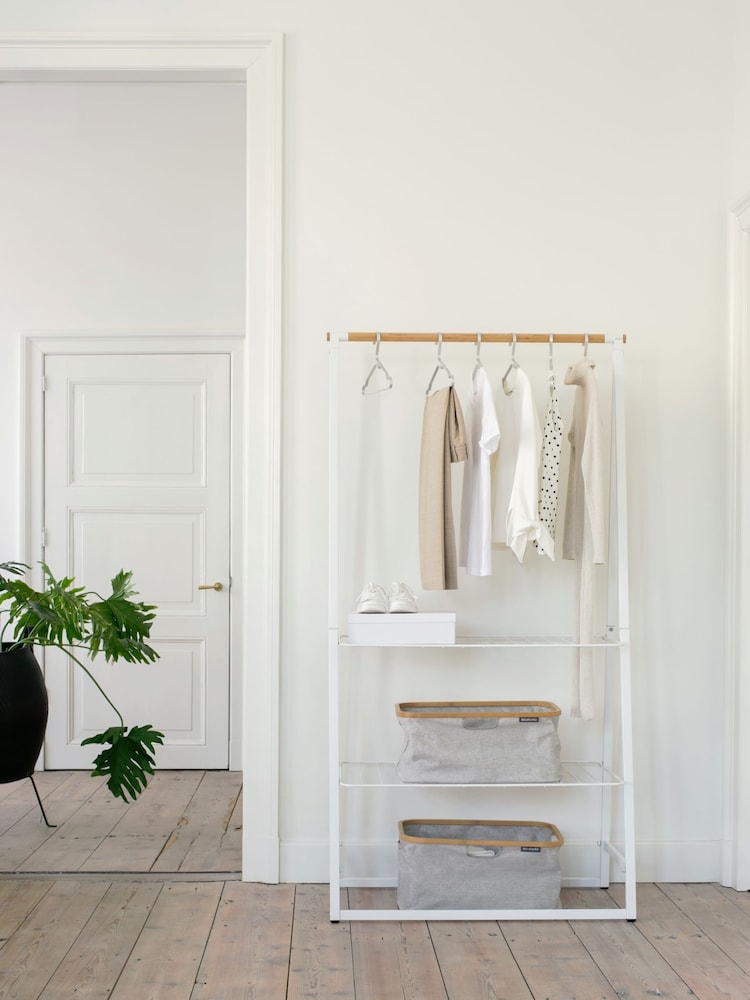 Brabantia White Large Linn Clothes Rail And Storage Unit - Image 1 of 4 Brabantia White Large Linn Clothes Rail And Storage Unit - Image 1 of 4